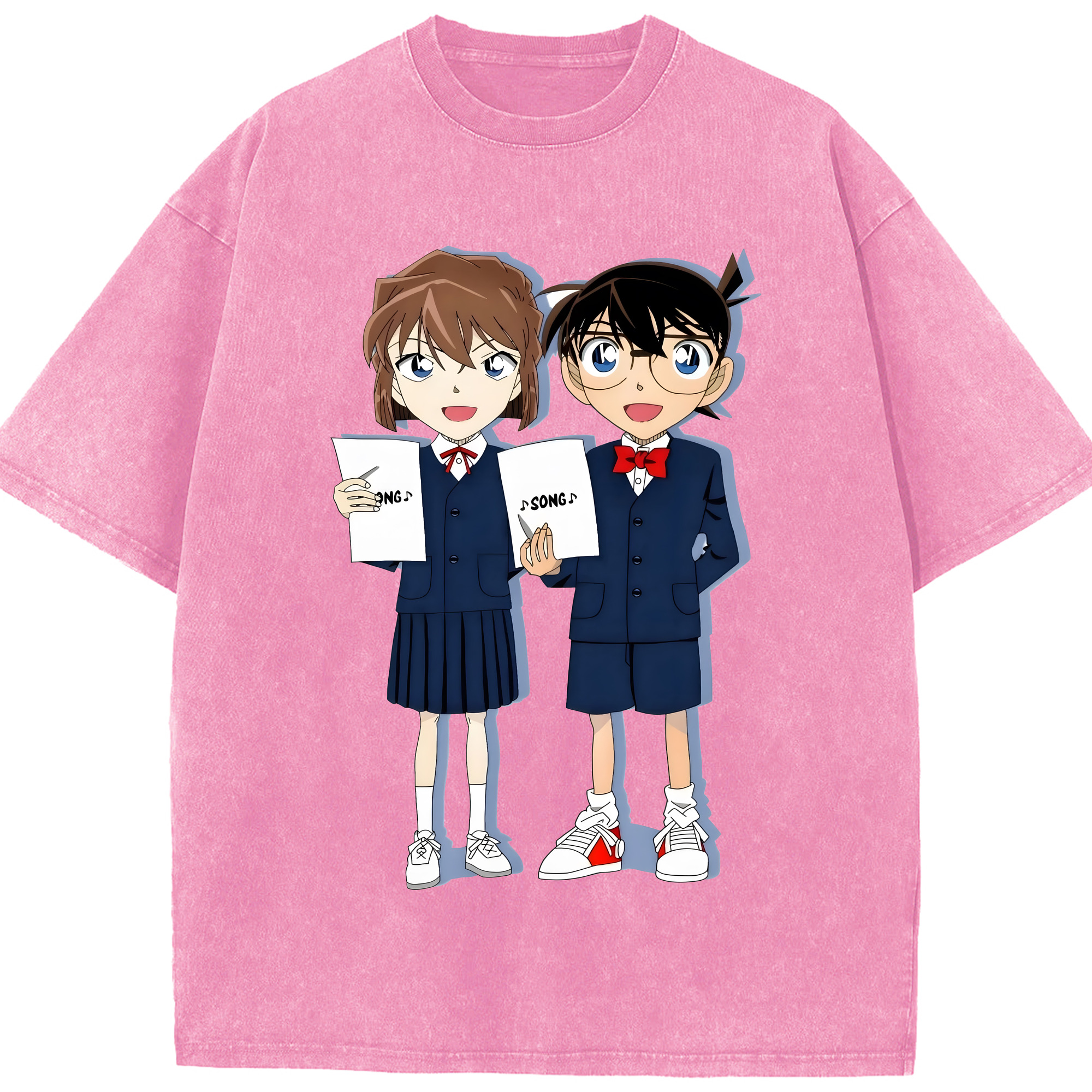（画像用） 名探偵コナン 灰原 哀 はいばら あい Detective Conan Anita Hailey、Vi Graythorn Haibara Ai 綿100% ヴィンテージ風 半袖Tシャツ（フロントプリント）